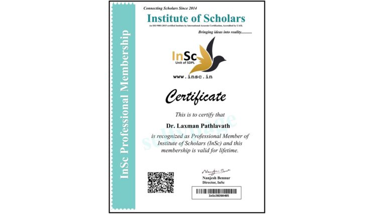 Professional Member : Institute of Scholars